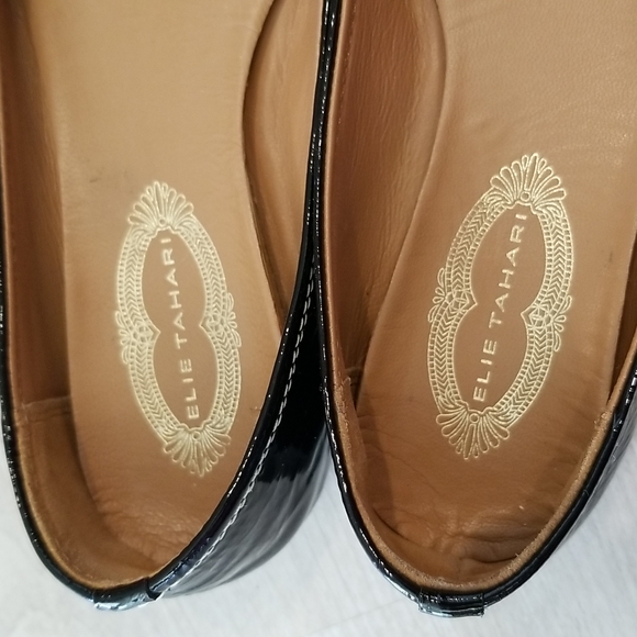 EUC Elie Tahari Black Patent Ballet Flats Size 6 - Picture 9 of 9